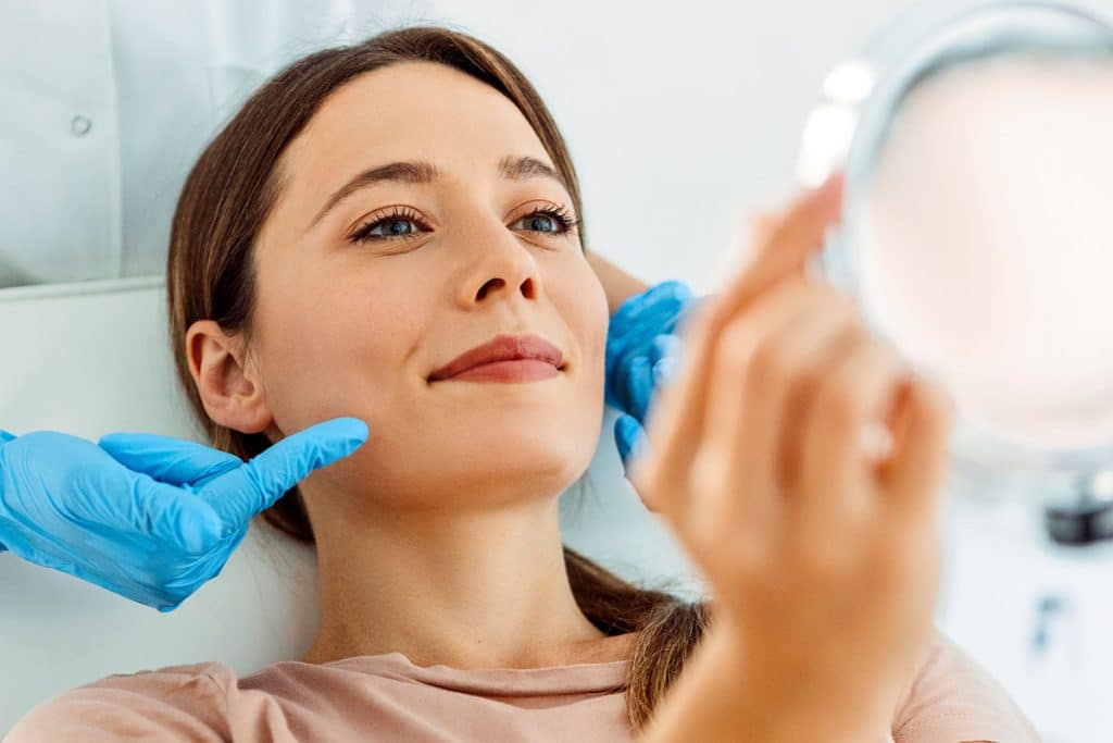 Woman receiving advice for botox